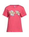 Moschino Woman T-shirt Coral Size Xl Cotton In Red