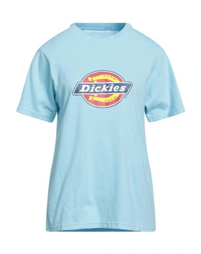 Dickies Woman T-shirt Sky Blue Size M Cotton In Blue