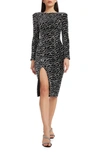 DRESS THE POPULATION NATALIE SEQUIN LONG SLEEVE BODY-CON DRESS