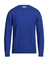 Lucques Man Sweater Bright Blue Size 40 Baby Alpaca Wool, Polyamide, Merino Wool
