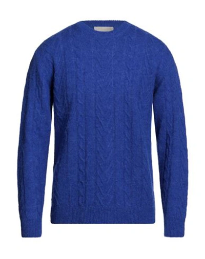 Lucques Man Sweater Bright Blue Size 40 Baby Alpaca Wool, Polyamide, Merino Wool