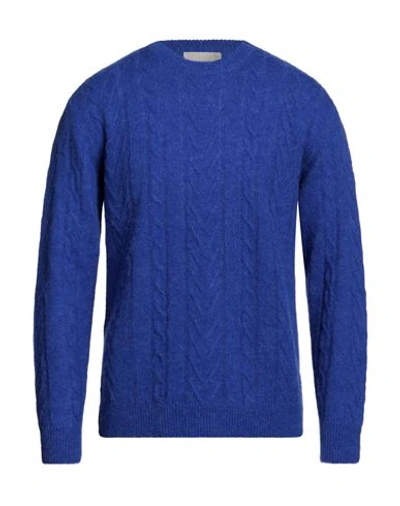 Lucques Man Sweater Bright Blue Size 40 Baby Alpaca Wool, Polyamide, Merino Wool In Blue