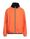 K-way Man Jacket Orange Size M Polyamide In Orange