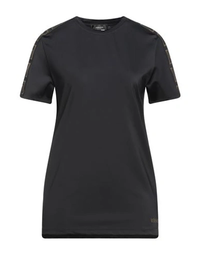 Versace Woman T-shirt Black Size L Polyamide, Elastane