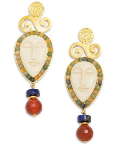 Nectar Nectar New York 18k Gold-plated Andarika Gemstone Drop Earrings In Gld