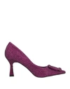 Bibi Lou Woman Pumps Purple Size 10 Soft Leather