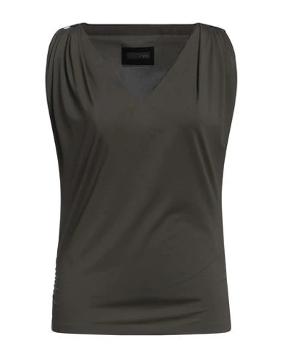 Rrd Woman T-shirt Military Green Size 8 Polyamide, Elastane In Black