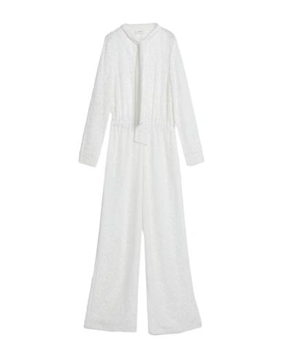 Vicolo Woman Jumpsuit White Size S Nylon, Cotton, Viscose