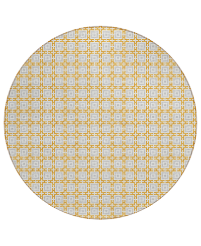 D Style Robbey Washable Rby1 6' X 6' Round Area Rug In Gold