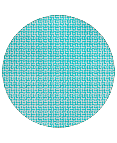 D Style Kendall Washable Kdl1 4' X 4' Round Area Rug In Aqua