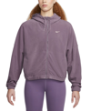 Nike Women's Therma-fit One Oversized Full-zip Fleece Hoodie In Purple