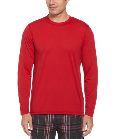 Perry Ellis Portfolio Men's Solid Long-sleeve Pajama T-shirt In Chili Pepper