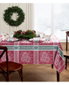 ELRENE POINSETTIA PLAID JACQUARD PLAID TABLECLOTH, 60" X 84"