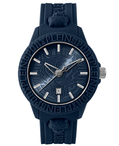 Plein Sport Men's Watch 3 Hand Date Quartz Fearless Blue Silicone Strap Watch 43mm