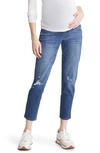 1822 Denim Re:denim Over The Bump Ankle Straight Leg Maternity Jeans In Wanda