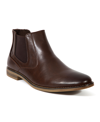 Deer Stags Mikey Mens Faux Leather Western Chelsea Boots In Dark Brown