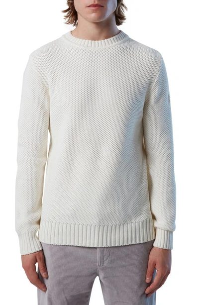 North Sails Honeycomb Cotton & Wool Sweater In Marshmellow