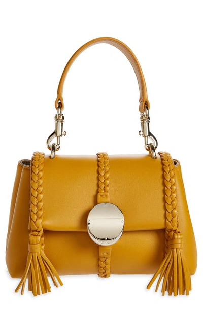 Chloé Mini Penelope Leather Crossbody Satchel In Golden Yellow 775