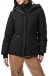 Bernardo Shiny Hood Heavyweight Puffer Jacket With Bib In Black