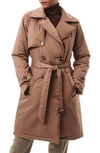 BERNARDO BELTED WATER RESISTANT PUFFER TRENCH COAT