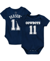 OUTERSTUFF NEWBORN BOYS AND GIRLS MICAH PARSONS NAVY DALLAS COWBOYS MAINLINER PLAYER NAME AND NUMBER BODYSUIT