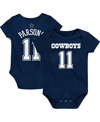 Outerstuff Infant Boys And Girls Micah Parsons Navy Dallas Cowboys Mainliner Player Name And Number Bodysuit In Navy