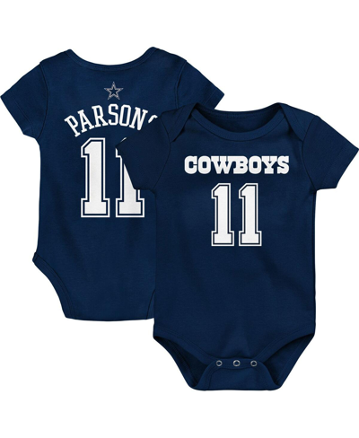 Outerstuff Babies' Infant Boys And Girls Micah Parsons Navy Dallas Cowboys Mainliner Player Name And Number Bodysuit