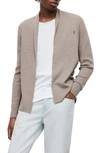 Allsaints Mens Stone Taupe Ma Mode Open-front Wool Cardigan In Stone Taupe Marl