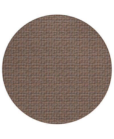 D Style Kendall Washable Kdl1 6' X 6' Round Area Rug In Chocolate
