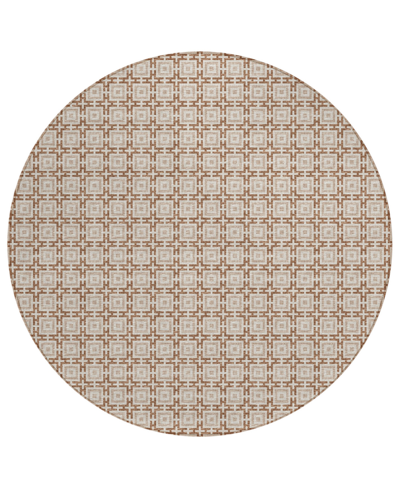 D Style Robbey Washable Rby1 6' X 6' Round Area Rug In Taupe