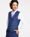 TAYION COLLECTION MEN'S CLASSIC-FIT STRETCH WINDOWPANE CHECK SUIT VEST
