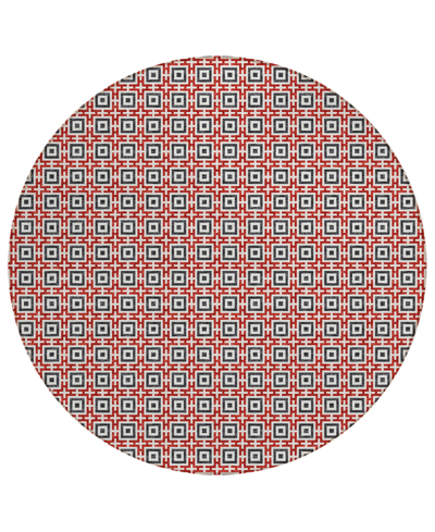 D Style Robbey Washable Rby1 6' X 6' Round Area Rug In Red