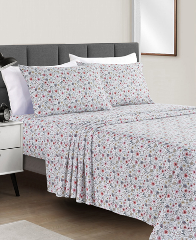 SUNHAM MICROFIBER EASY CARE PRINTED 4-PC. SHEET SET, KING