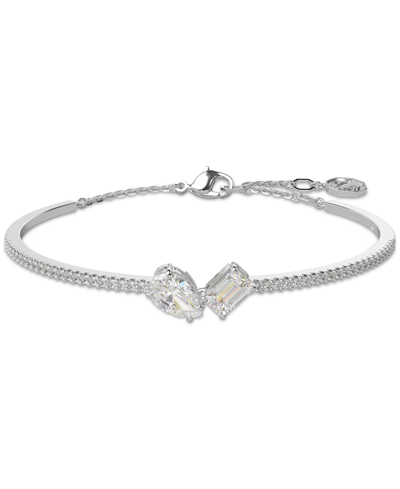 Swarovski Silver-tone Mesmera Crystal Bangle Bracelet