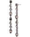 GIVENCHY SILK CRYSTAL STONE LINEAR EARRINGS