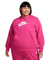 Nike Women's  Sportswear Club Fleece Pullover Hoodie (plus Size) In Pink