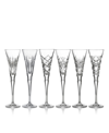 WATERFORD WINTER WONDERS FLUTES GLASS SET, 6 PIECES