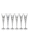 Waterford Winter Wonders Series Mixed Flutes, Set Of 6 In Multi