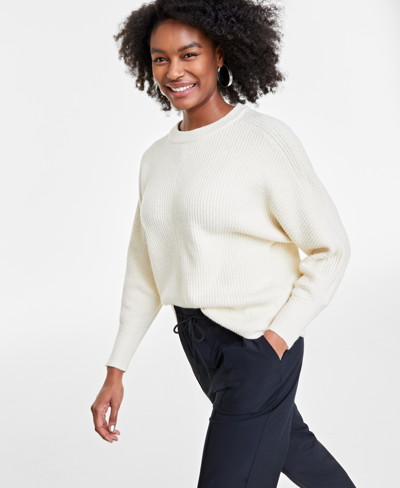 On 34th Women's Dolman-sleeve Crewneck Sweater, Created For Macy's In Alabaster