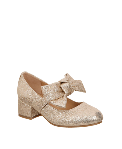 Inc International Concepts Kids' Little Girls Eloise Block Heel Dress Shoes In Gold