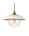 HUDSON & CANAL ALVIA 14.5" METAL AND GLASS SHADE WIDE PENDANT