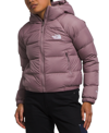 The North Face Women's Belleview Stretch Down Hooded Coat In Fawn Grey