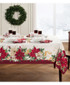Elrene Poinsettia Garlands Engineered Tablecloth, 60" X 84" In Multi