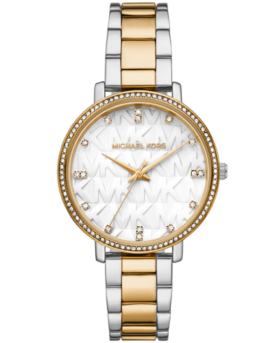 Michael Kors Pyper Two-tone Stainless Steel Bracelet Watch In Gold