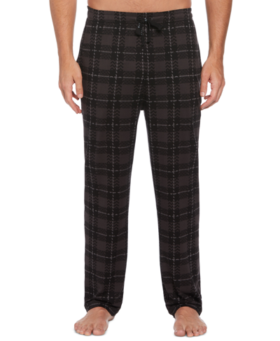 Perry Ellis Portfolio Men's Deluxe Touch Geo Plaid Pajama Pants In Black Beauty