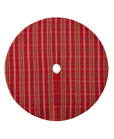 Elrene Shimmering Plaid Holiday Tree Skirt, 48" X 48" In Red,green
