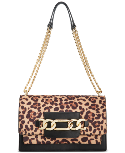 Inc International Concepts Ajae Pocket Chain Small Shoulder Bag, Created For Macy's In Leopard,black
