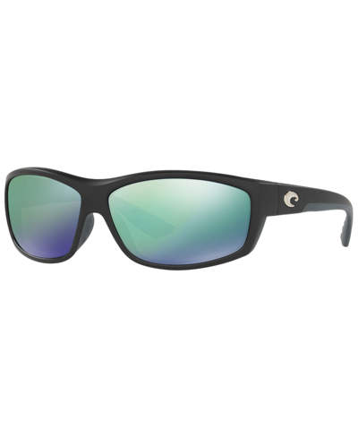 Costa Del Mar Polarized Sunglasses, Saltbreak Polarized 63p In Black,blue Mirror