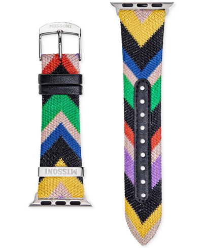 Missoni Zigzag Multicolor Leather Strap For Apple Watch 42mm/44mm In Silver