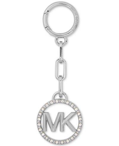 Michael Kors Michael  Mk Circle Key Charm In Gift Box In Sh Rhodium